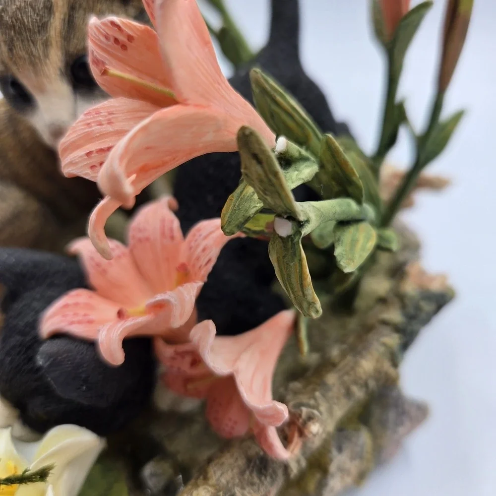 2001 Lenox Figurine Afternoon‎ Amazement Kittens Cats Flowers Koi Pond Rare Read